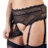 Cottelli Grande Taille - Ensemble de Lingerie en Dentelle avec Strass (Noir)