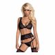 Obsessive Emperita - ensemble de lingerie brodé (noir) - L/XL