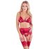 Abierta Fina - glinsterende ketting lingerieset (rood)