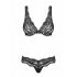 Obsessive Luvae - bloemen en strass bh-set (zwart)