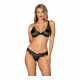 Obsessive Luvae - bloemen en strass bh-set (zwart) - L/XL