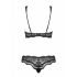 Obsessive Luvae - bloemen en strass bh-set (zwart) - L/XL