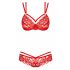 Obsessive 860-SET-3 - Ensemble de lingerie en dentelle rosée (rouge)