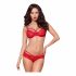 Obsessive 860-SET-3 - Ensemble de lingerie en dentelle rosée (rouge) - L/XL