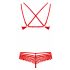 Obsessive 860-SET-3 - Ensemble de lingerie en dentelle rosée (rouge) - L/XL