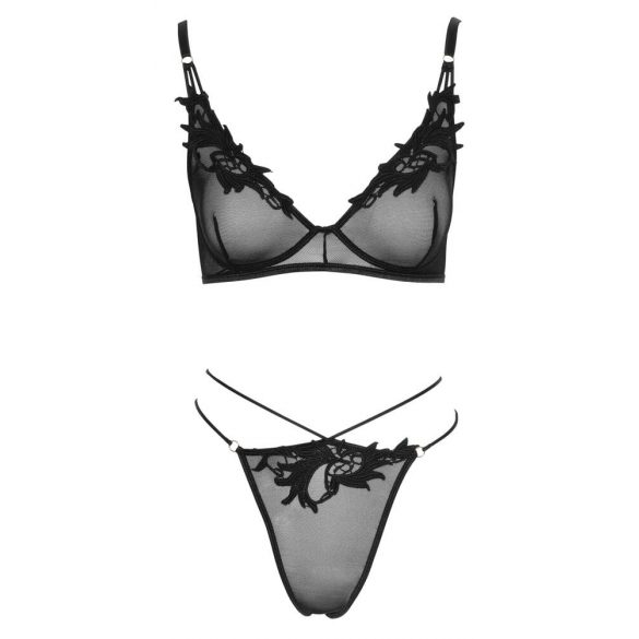 Cottelli - Ensemble de soutien-gorge en dentelle transparente (noir)