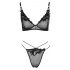 Cottelli - Ensemble de soutien-gorge en dentelle transparente (noir)