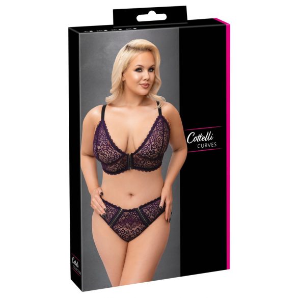 Cottelli Curves Grande Taille - Ensemble de Soutien-Gorge Transparent (Violet) - 2XL