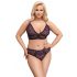 Cottelli Curves Plus Size - doorzichtige bh-set (paars) - 2XL