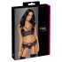 Cottelli - Ensemble lingerie dentelle 3 pièces (noir-violet)