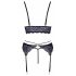 Cottelli - Ensemble lingerie dentelle 3 pièces (noir-violet)