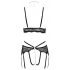 Abierta Fina - Ensemble soutien-gorge en dentelle ouvert (noir)