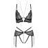 Abierta Fina - Ensemble soutien-gorge en dentelle ouvert (noir) - XL