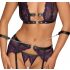 Cottelli Bondage - Lingerieset met handboeien (zwart-paars) - M