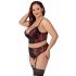 Cottelli Grande Taille - Ensemble Soutien-Gorge Porte-Jarretelles (noir-rouge)