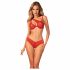 Obsessive Atenica - ensemble de lingerie en dentelle avec bretelles croisées (rouge) - M/L