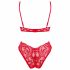 Obsessive Atenica - ensemble de lingerie en dentelle avec bretelles croisées (rouge) - M/L