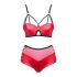 Obsessive Leatheria - Ensemble soutien-gorge effet cuir (rouge) - S/M