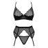 Obsessive Chemeris - ensemble soutien-gorge avec porte-jarretelles (noir)