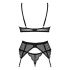 Obsessive Chemeris - ensemble soutien-gorge avec porte-jarretelles (noir)