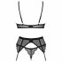 Obsessive Chemeris - ensemble soutien-gorge avec porte-jarretelles (noir)