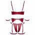 Cottelli Bondage - ensemble de soutien-gorge brillant avec attaches pour les mains (rouge)