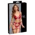 Cottelli Bondage - glanzend bh-set met polsboeien (rood)