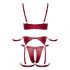 Cottelli Bondage - glanzend bh-set met polsboeien (rood) - M