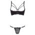 Cottelli - soutien-gorge et string à anneaux (noir) - 80B/M