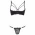 Cottelli - soutien-gorge et string à anneaux (noir) - 85C/L