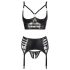 Abierta Fina - Ensemble de lingerie étincelant à bretelles en dentelle (noir) - 80C/M