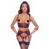 Cottelli Bondage - Matte kanten bh-set (rood) - XL