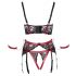 Cottelli Bondage - Matte kanten bh-set (rood) - XL