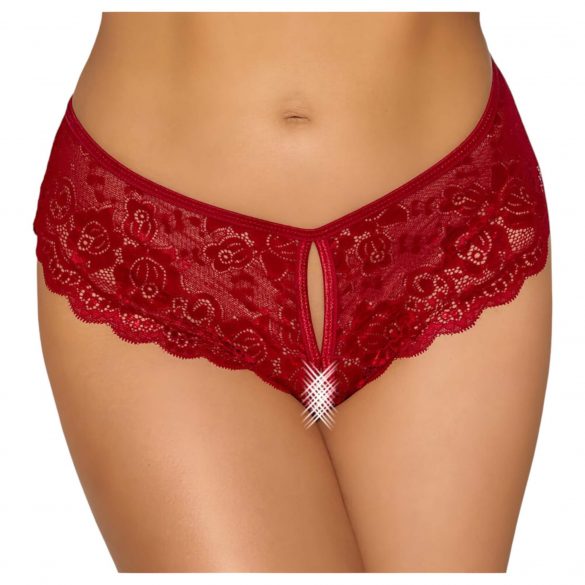 Cottelli - culotte en dentelle ouverte (rouge) - XL