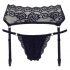 Cottelli - ensemble jarretelles en dentelle avec string (noir) - M