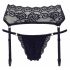 Cottelli - ensemble jarretelles en dentelle avec string (noir) - M