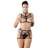 Cottelli - sierlijke lichaamsharnas lingerie set - zwart (S-L)