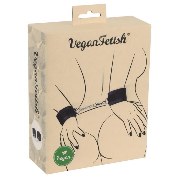 Vegan Fetish - pouta na zápěstí s krátkou řetízkem (černé)