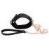 Bad Kitty - halsband met metalen riem (zwart-rosegoud)