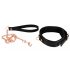 Bad Kitty - halsband met metalen riem (zwart-rosegoud)