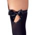 Cottelli - Rhinestone Thigh-highs with Bow Detail (Black)  - M