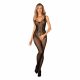 Obsessive G335 - doorzichtige open net catsuit (zwart) - S-L