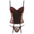 Cottelli - Corset à roses avec string (noir-rouge) - 80B/M