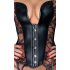 Corset Noir - Dentelle et Jarretelles (Noir) - M