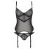 Passion Eco Zinnia - ensemble porte-jarretelles et string en dentelle (noir)