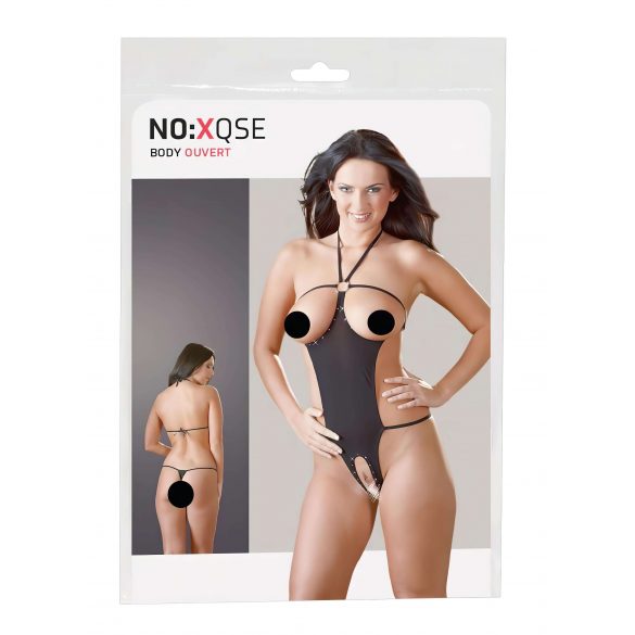 NO:XQSE - Body ouvert avec strass - noir (S-L)