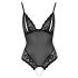 Cottelli - body ouvert en dentelle avec perles (noir)