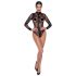 Black Sheer Long-Sleeve Bodysuit  - M