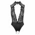 Abierta Fina - lace open body with rhinestones (black)  - M