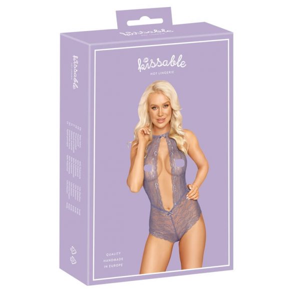 Baisable - body en dentelle à col halter (violet)